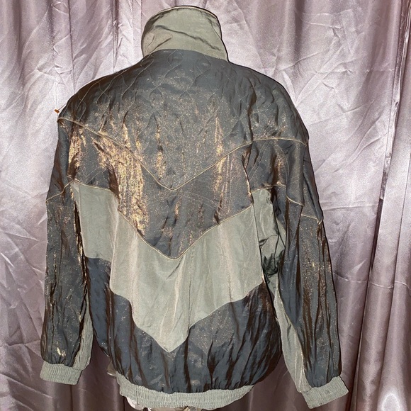 Vintage Silky JANEAVE Gold Bomber Jacket Coat Top - Picture 10 of 14